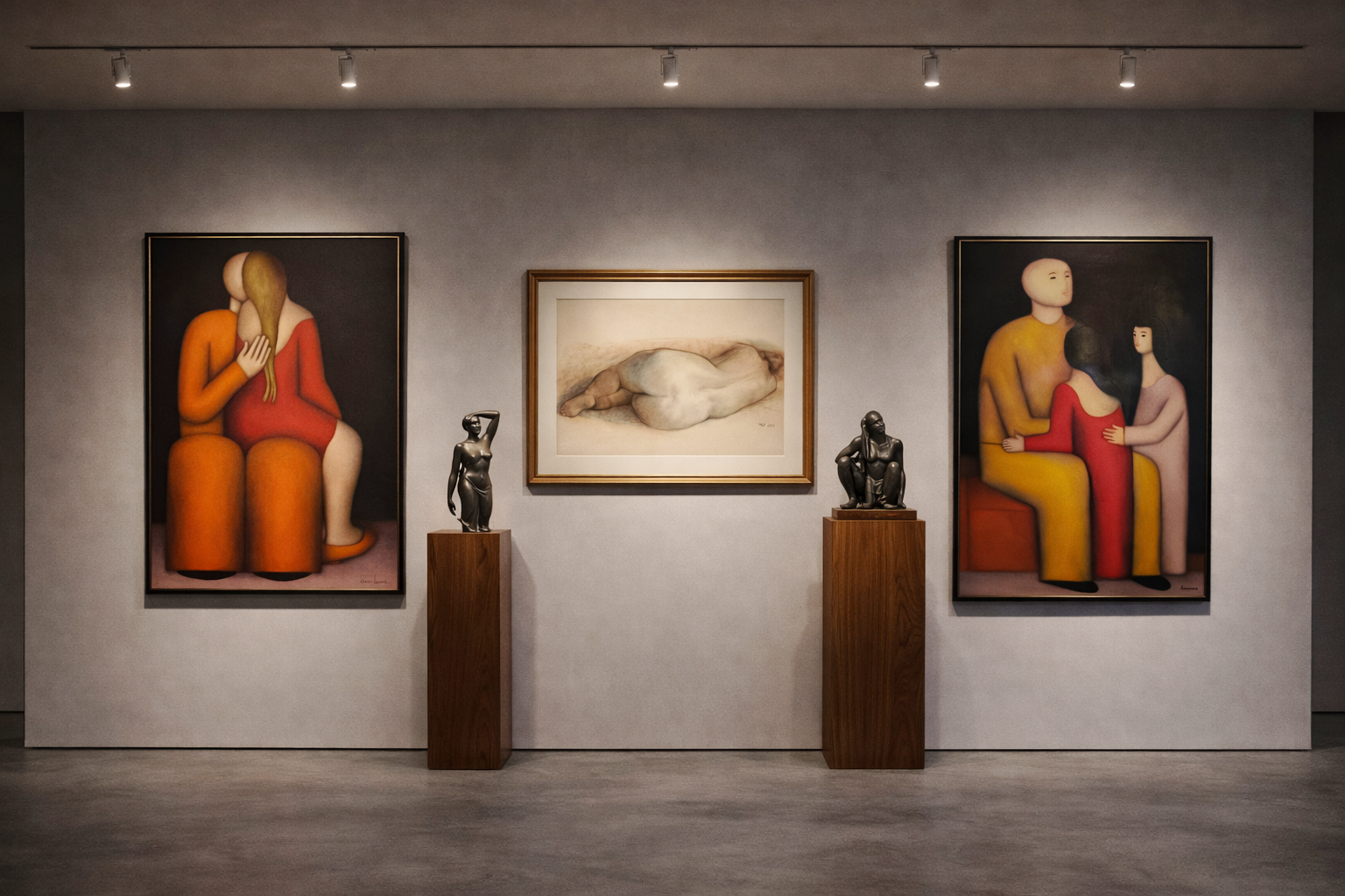 Zuniga wall collage with Latin American works